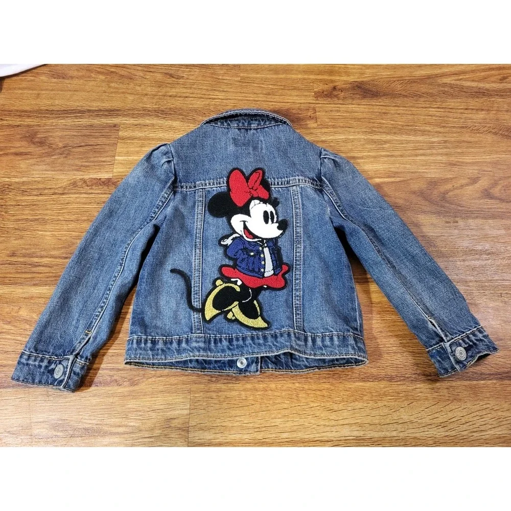 Baby GAP Disney Toddler Girls Minnie Mouse Blue Denim Jean Jacket Size 4T
